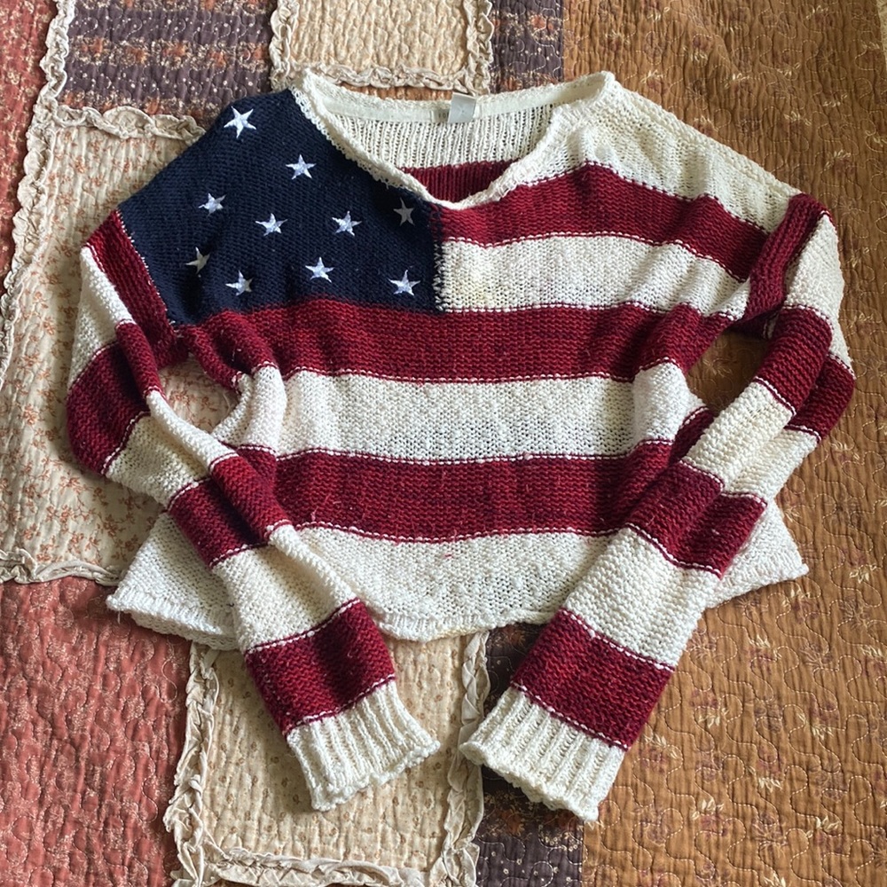 Forever 21 cropped America USA sweater 🇺🇸